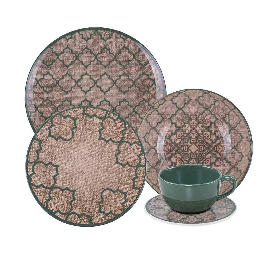 Aparelho De Jantar Porcelana Jasmine Havan Casa 20 Pçs - Estampado