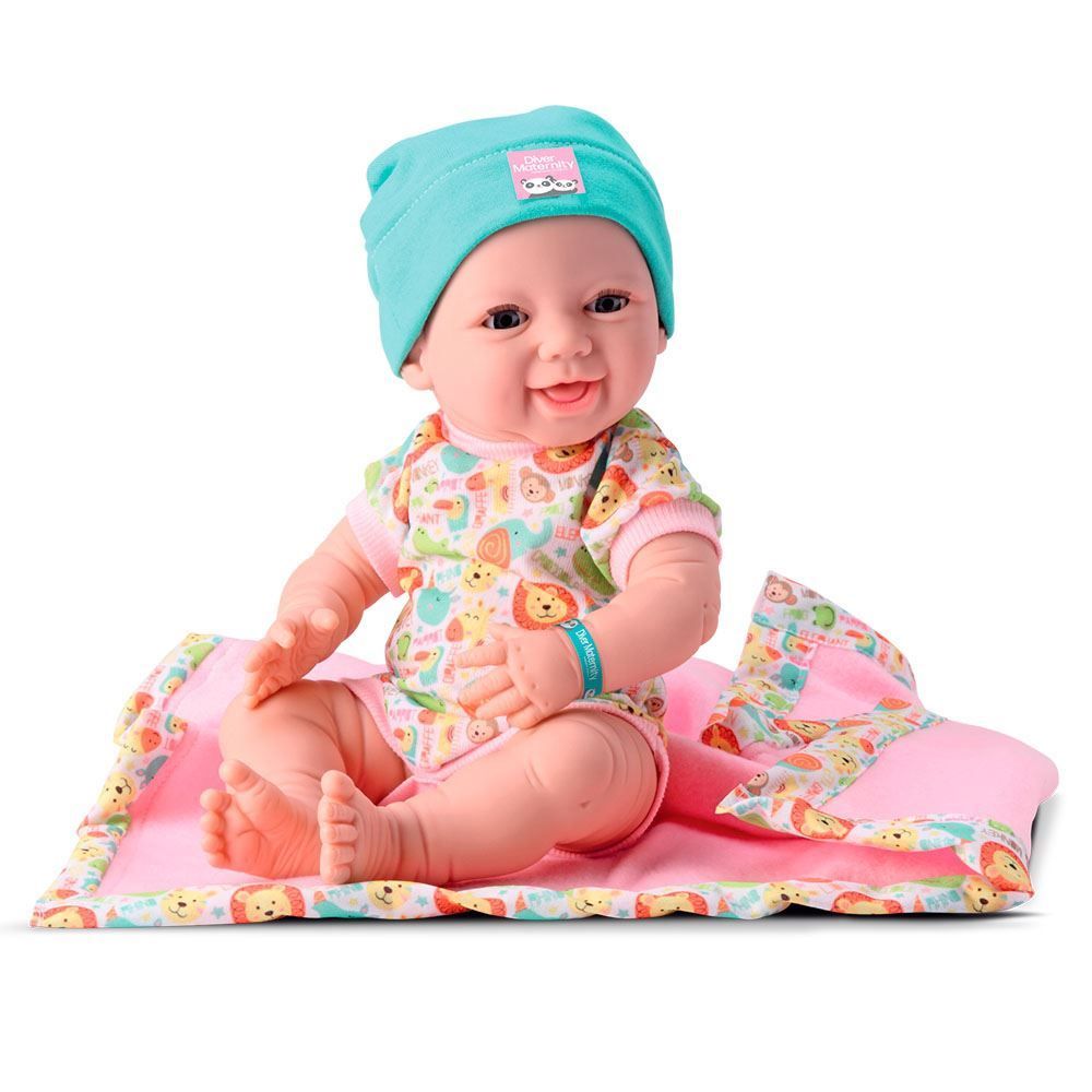 Roupa - vestido e fralda para boneca bebê newborn Divertoys