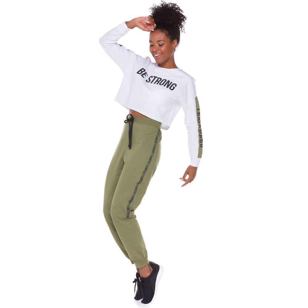 Calça moletom verde militar sales feminina