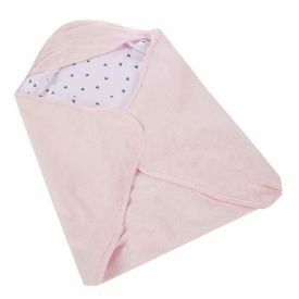 Toalha Com Capuz De Canto Plush - Rosa Claro