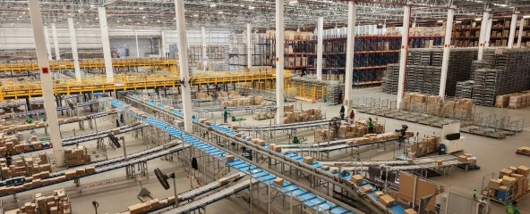 Vista aérea do centro de distribuição da Havan mostrando a infraestrutura logística